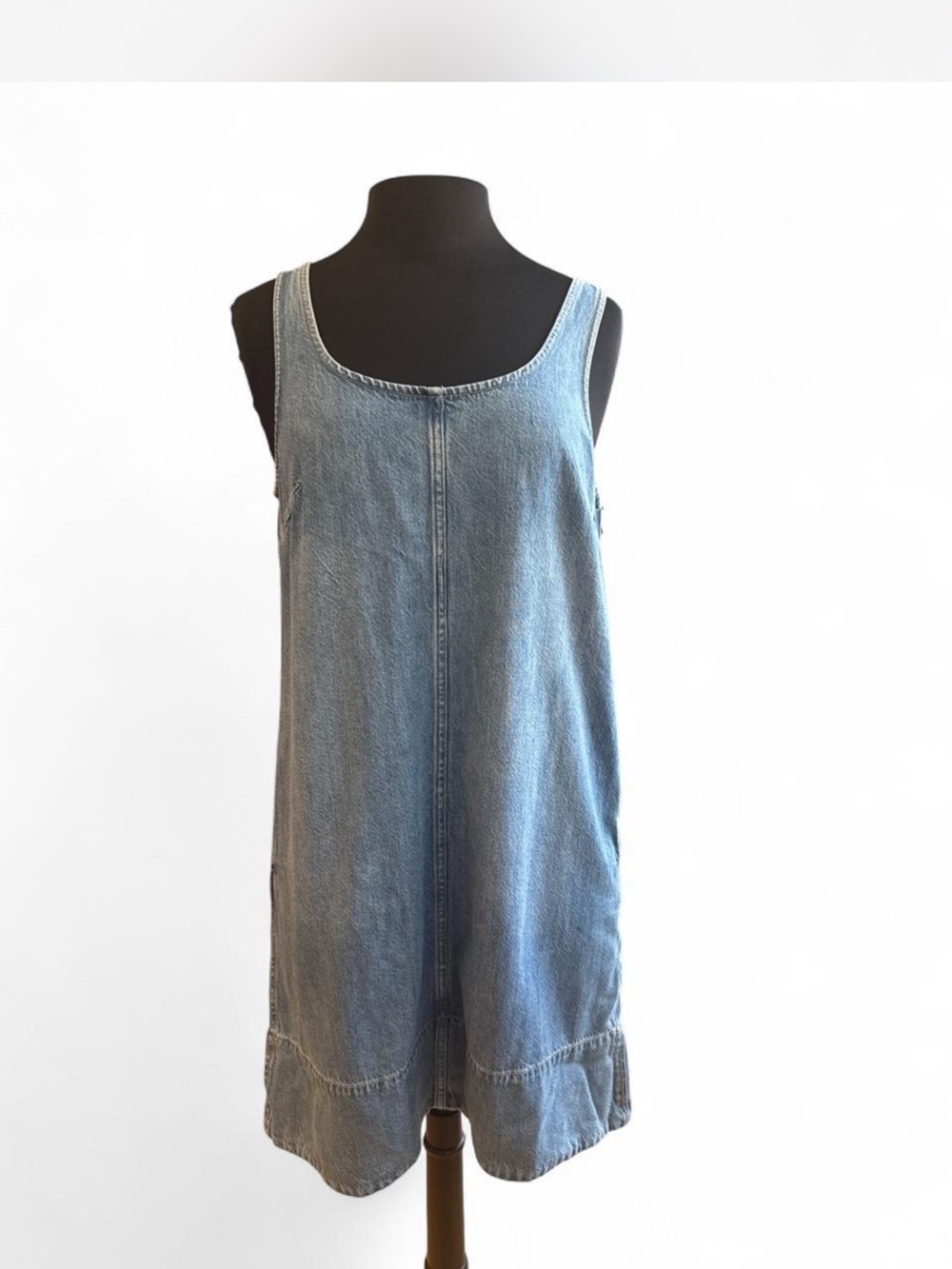 Madewell Light Blue Denim Tank Midi Dress